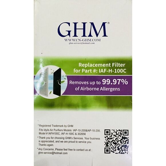 GHM Replacement Filter For IAF-H-100C Airborne Allergen Removal - Picture 2 of 4